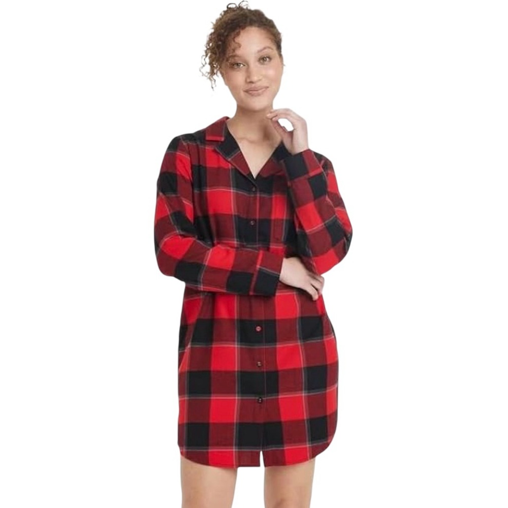 Stars Above Women's Flannel Notch Night Shirt, Soft - Medium